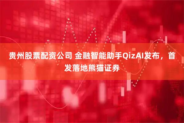 贵州股票配资公司 金融智能助手QizAI发布，首发落地熊猫证券