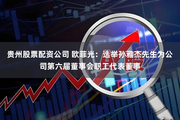 贵州股票配资公司 欧菲光：选举孙雅杰先生为公司第六届董事会职工代表董事